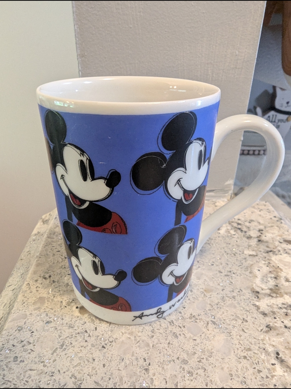 Disney Mickey Mouse Blue and White Ceramic Coffee Mug